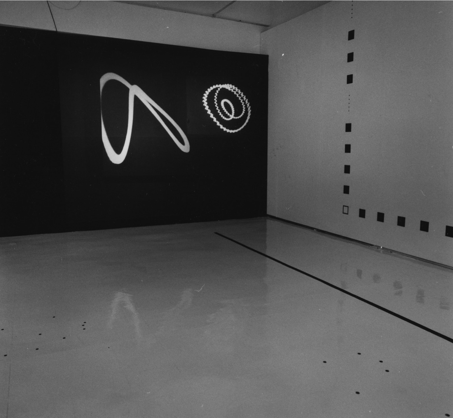 Installation view, Catherine Christer Hennix, TOPOSES AND ADJOINTS, Moderna Museet, Stockholm, 1976