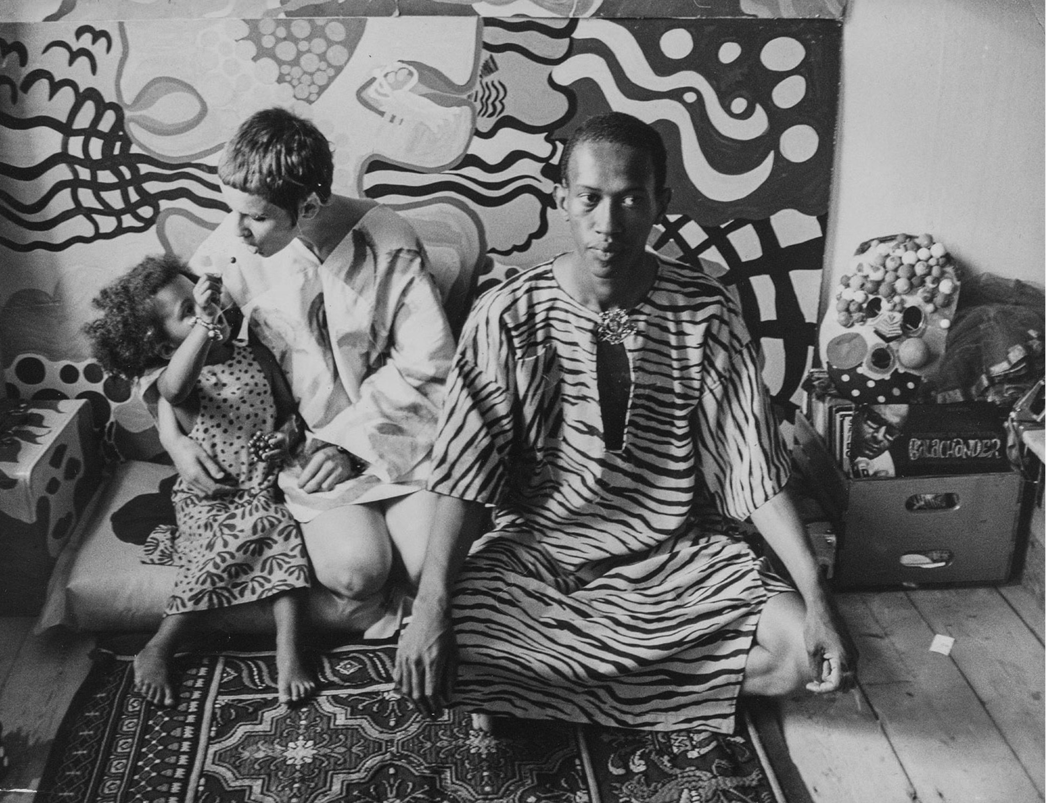 Don and Moki Cherry with Neneh Cherry in Gamla Stan, Stockholm, 1967.