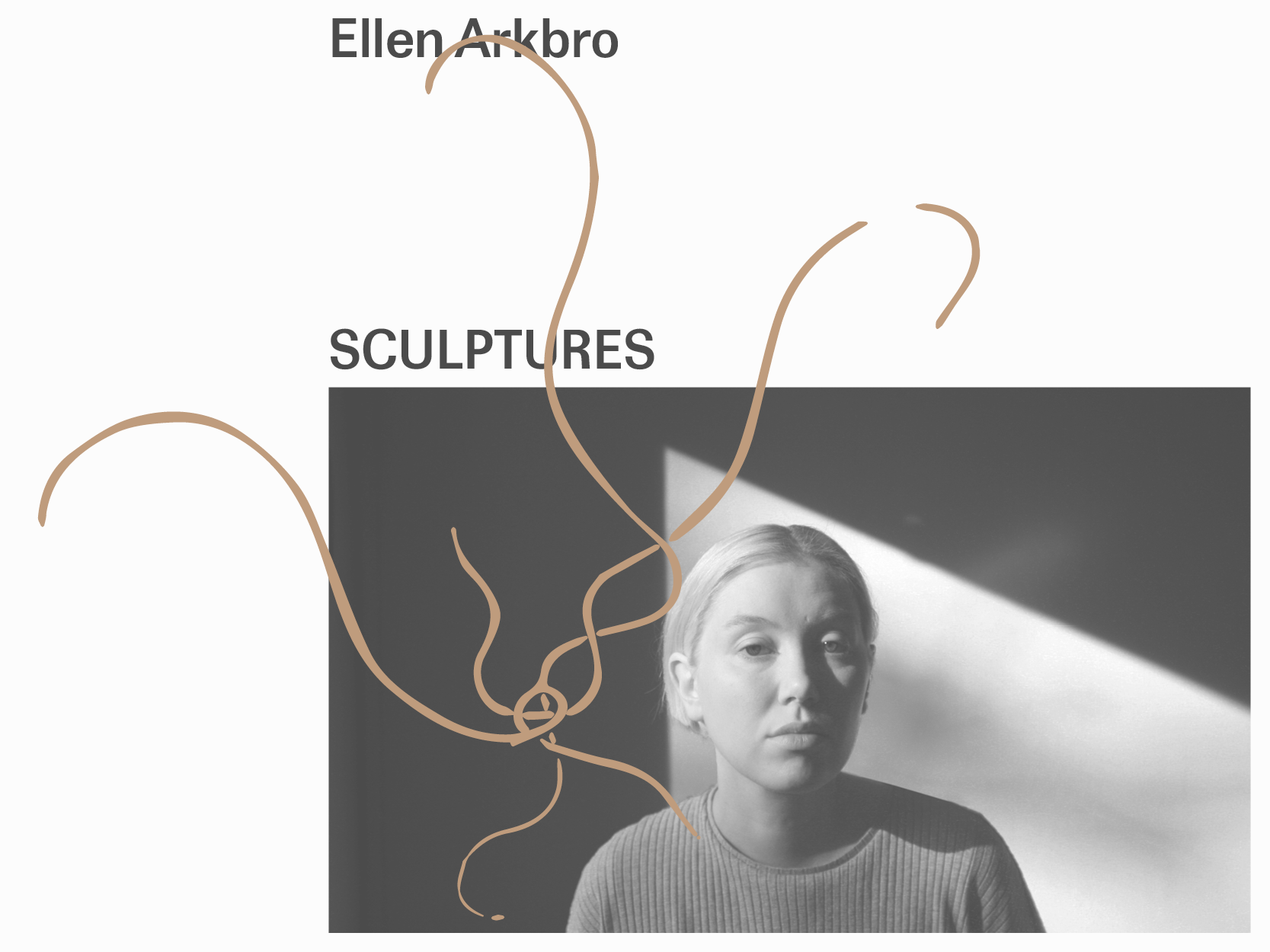 Image of Ellen Arkbro with an abstract design element. 