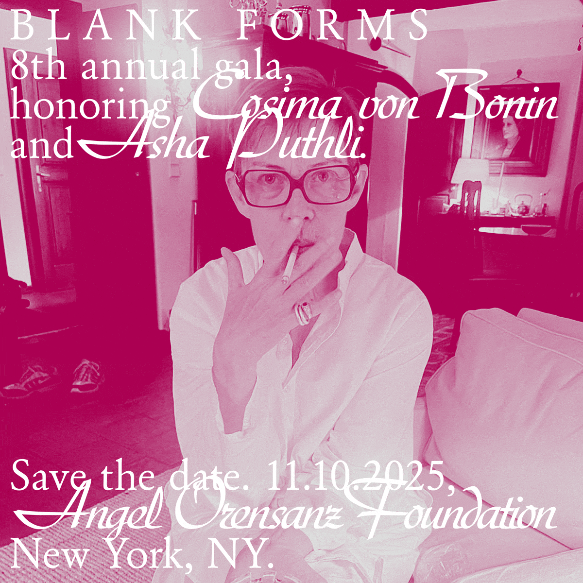 Blank Forms 2025 gala save the date