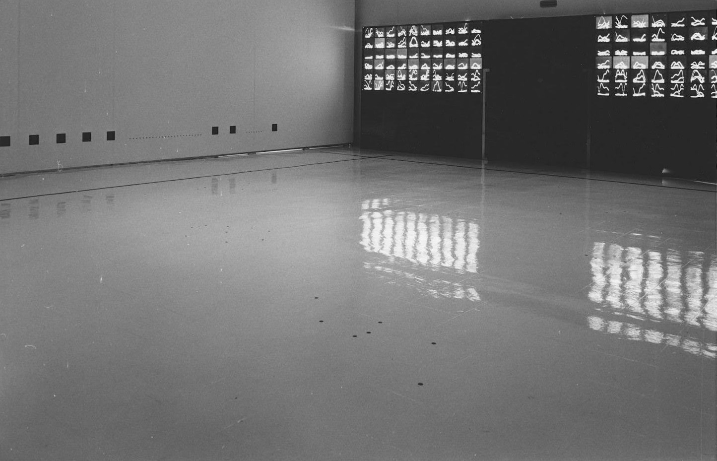 Installation views of Toposes and Adjoints at Moderna Museet in Stockholm, 1976.