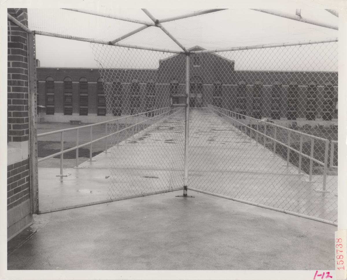 Catwalk leading to "Times Square," Attica Correctional Facility, New York 